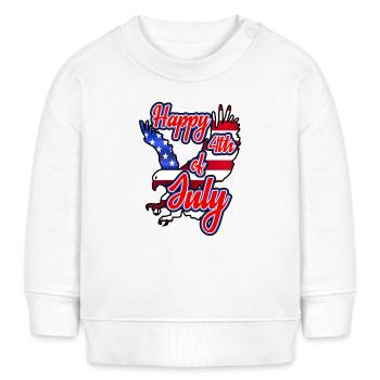 Happy 4th of July - Independence Day - Baby Organic Sweatshirt Baby Changer von Stanley/Stella - Weiß - Vorne