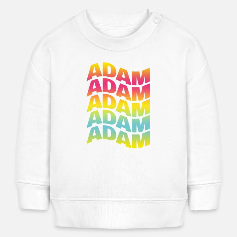 t-shirt Adam texte effet de texte ondulé - Sweat bébé bio Stanley/Stella - blanc