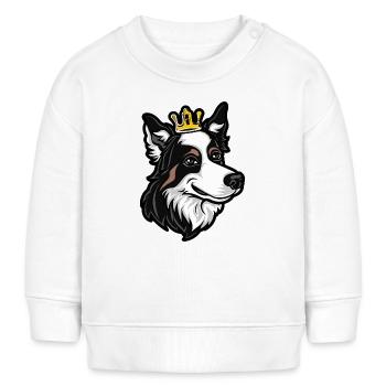 Couronne de chien Border Collie - Sweat bébé bio Stanley/Stella - blanc - Devant