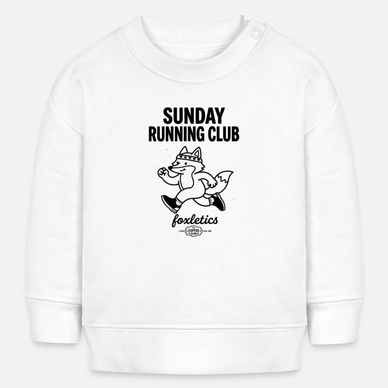 Club de course du dimanche Foxletics - Sweat bébé bio Stanley/Stella - blanc