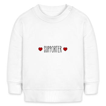 Supporter Herz - Baby Organic Sweatshirt Baby Changer von Stanley/Stella - Weiß - Vorne