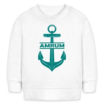 Amrum Anker Nordsee Ebbe Flut - Baby Organic Sweatshirt Baby Changer von Stanley/Stella - Weiß - Vorne