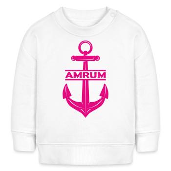 Amrum Anker Nordsee Ebbe Flut - Baby Organic Sweatshirt Baby Changer von Stanley/Stella - Weiß - Vorne