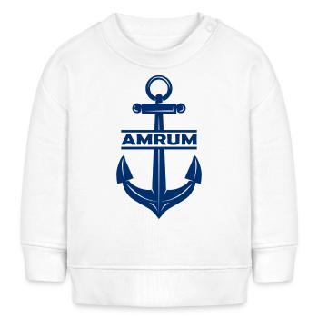 Amrum Anker Nordsee Ebbe Flut - Baby Organic Sweatshirt Baby Changer von Stanley/Stella - Weiß - Vorne