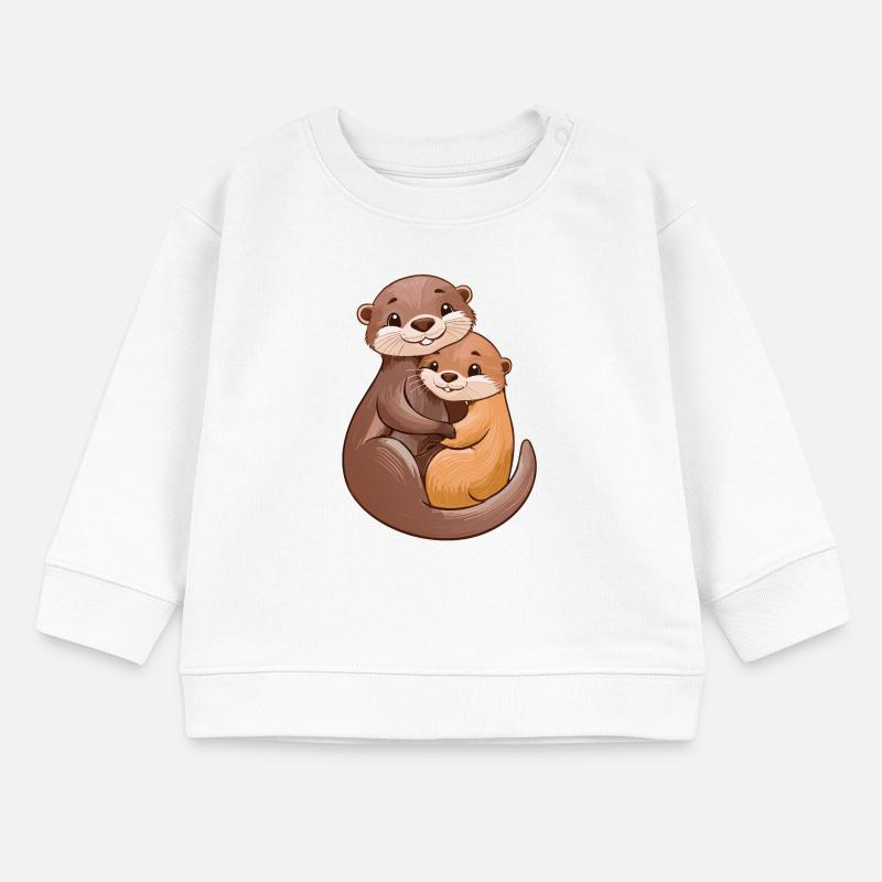 Two cute otters cuddle Baby Sweatshirt by Stanley/Stella