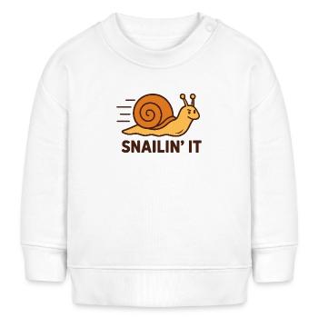 Snailin’ It – Determined and Fast - Baby Sweatshirt by Stanley/Stella - white - Front