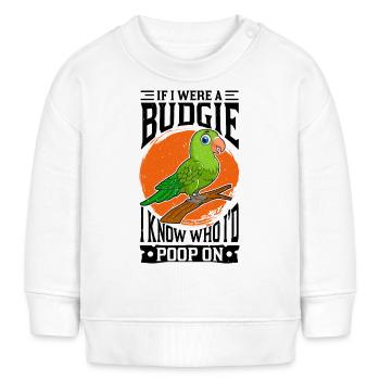 Papagei Sittich - Baby Organic Sweatshirt Baby Changer von Stanley/Stella - Weiß - Vorne
