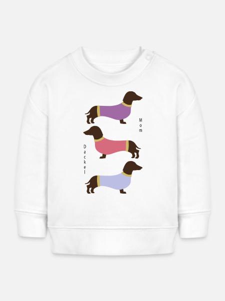 Dackel Mom - Baby Organic Sweatshirt Baby Changer von Stanley/Stella - Weiß