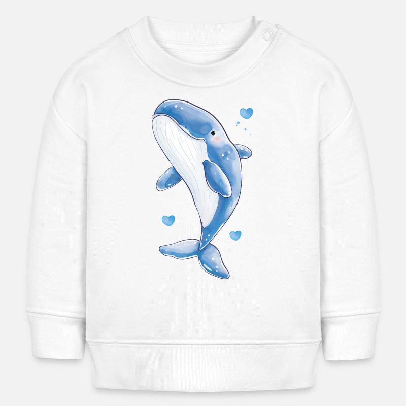 Cute Whale - Baby Sweatshirt by Stanley/Stella - white