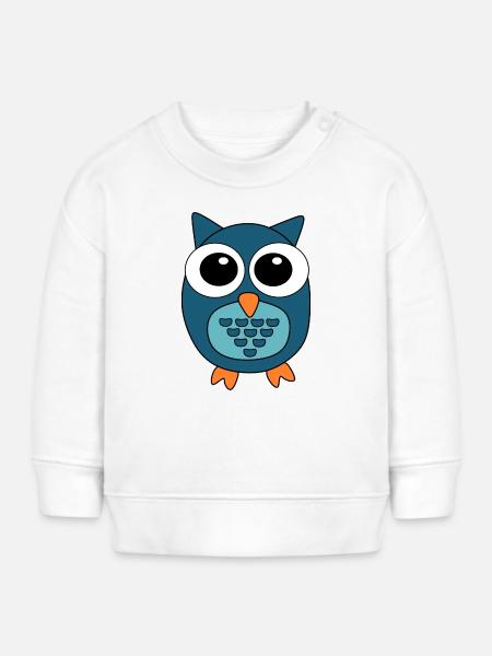 Eule blaue Eule - Baby Organic Sweatshirt Baby Changer von Stanley/Stella - Weiß