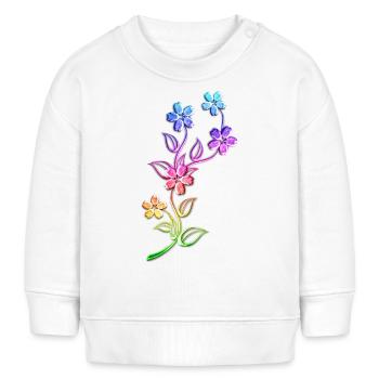 Bunte Blumen bunt Ranke Blumenranke Blume - Baby Organic Sweatshirt Baby Changer von Stanley/Stella - Weiß - Vorne