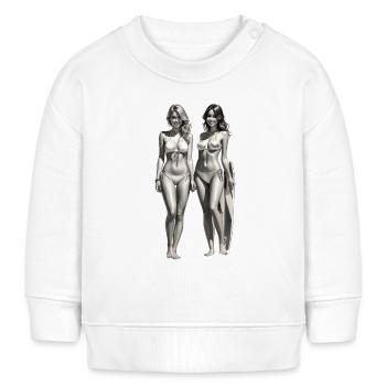 Sommerliche Strandmomente im Bikini - Baby Organic Sweatshirt Baby Changer von Stanley/Stella - Weiß - Vorne