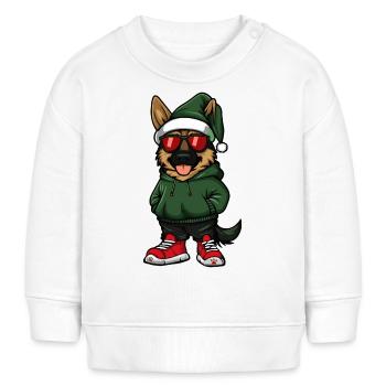 Schäferhund Hund Weihnachten Ugly Christmas - Baby Organic Sweatshirt Baby Changer von Stanley/Stella - Weiß - Vorne