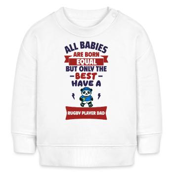 Bébé Papa rugbyman cadeau de naissance - Sweat bébé bio Stanley/Stella - blanc - Devant