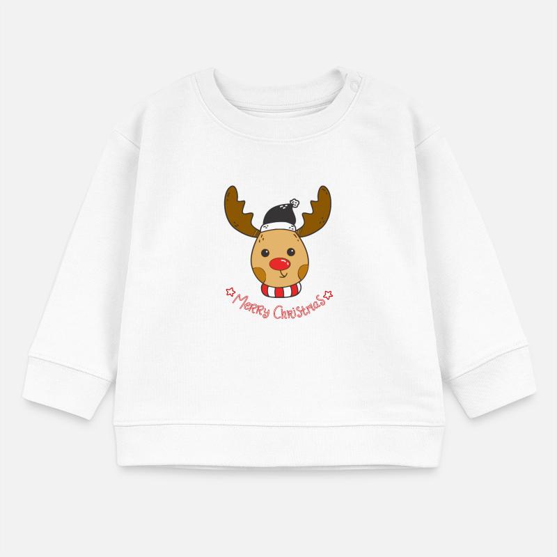 Conception de Noël mignon renne Rudolph Sweat bébé bio Stanley/Stella