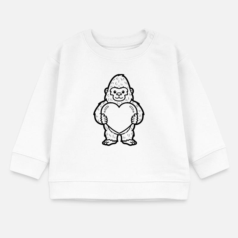 Gorilla with a heart – strong and loving at the same time Baby Sweatshirt by Stanley/Stella