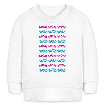 MOM trifft DAD, ein Dankeschön mit Herzen. - Baby Organic Sweatshirt Baby Changer von Stanley/Stella - Weiß - Vorne