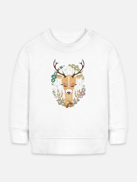 Hirsch im Wald - Baby Organic Sweatshirt Baby Changer von Stanley/Stella - Weiß