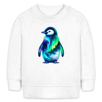 Aurora Borealis Pinguin - Baby Organic Sweatshirt Baby Changer von Stanley/Stella - Weiß - Vorne