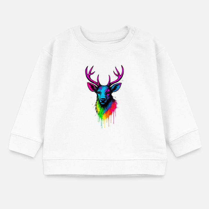 Rainbow Deer Neon Splash Baby Sweatshirt by Stanley/Stella