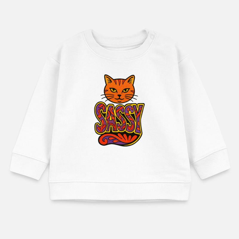 Sassy Cat Psychedelic Script Baby Organic Sweatshirt Baby Changer von Stanley/Stella