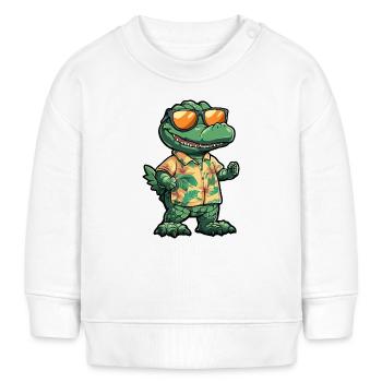 Aligator Comic Urlaub - Baby Organic Sweatshirt Baby Changer von Stanley/Stella - Weiß - Vorne