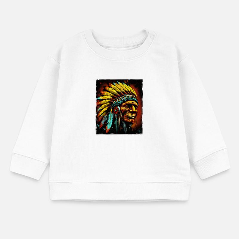 Apache Indian Chief Skull Baby Sweatshirt by Stanley/Stella