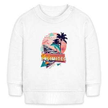 Paradise Unlimited (Formen, Delfin) - Baby Organic Sweatshirt Baby Changer von Stanley/Stella - Weiß - Vorne