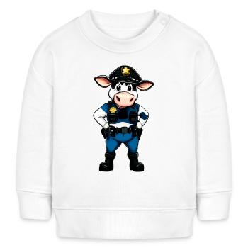 Police des vaches - Sweat bébé bio Stanley/Stella - blanc - Devant