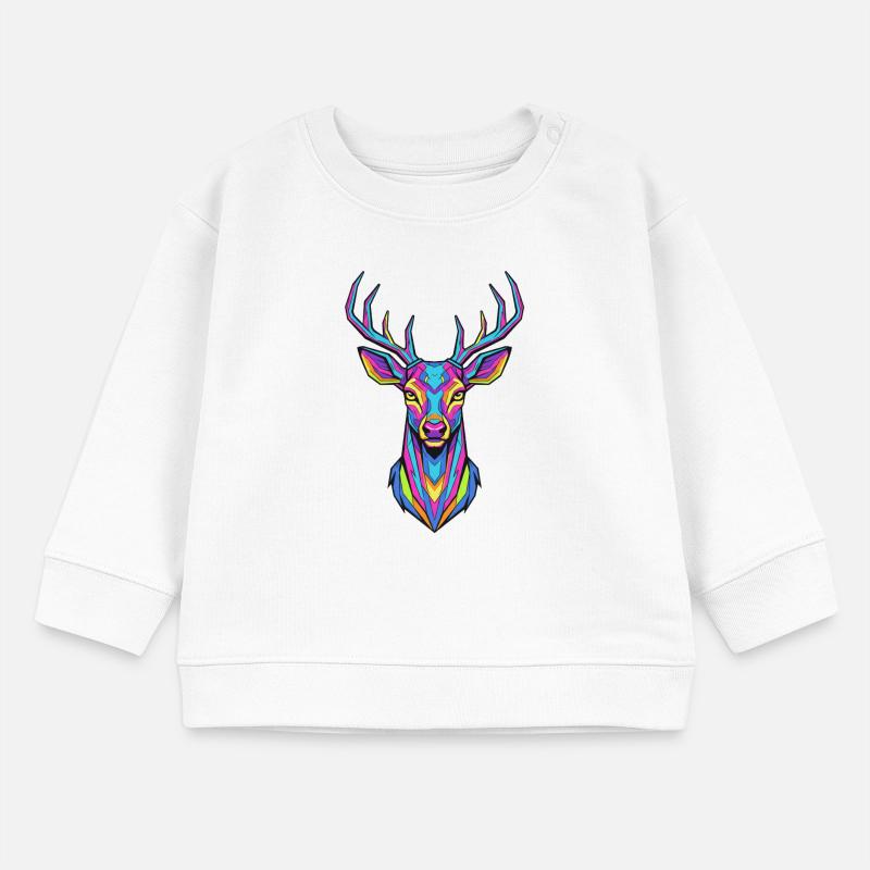 Neon Antler Artwork Deer Baby Sweatshirt by Stanley/Stella