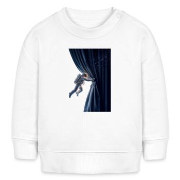 Derrière l’univers – Le rideau cosmique - Sweat bébé bio Stanley/Stella - blanc - Devant