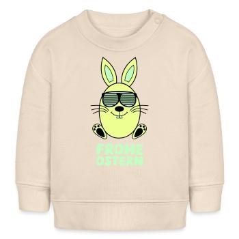 Joyeux lapin de Pâques - Sweat bébé bio Stanley/Stella - écru doux - Devant