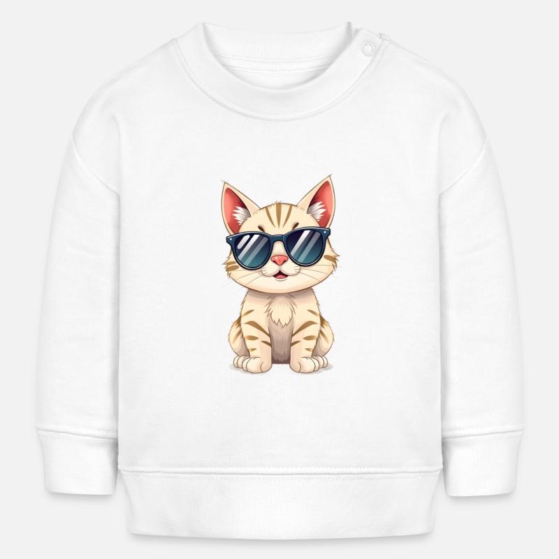 Cool Cat - Baby Organic Sweatshirt Baby Changer von Stanley/Stella - Weiß