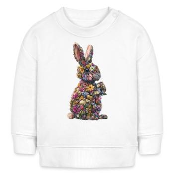 Lapin Fleur - Sweat bébé bio Stanley/Stella - blanc - Devant