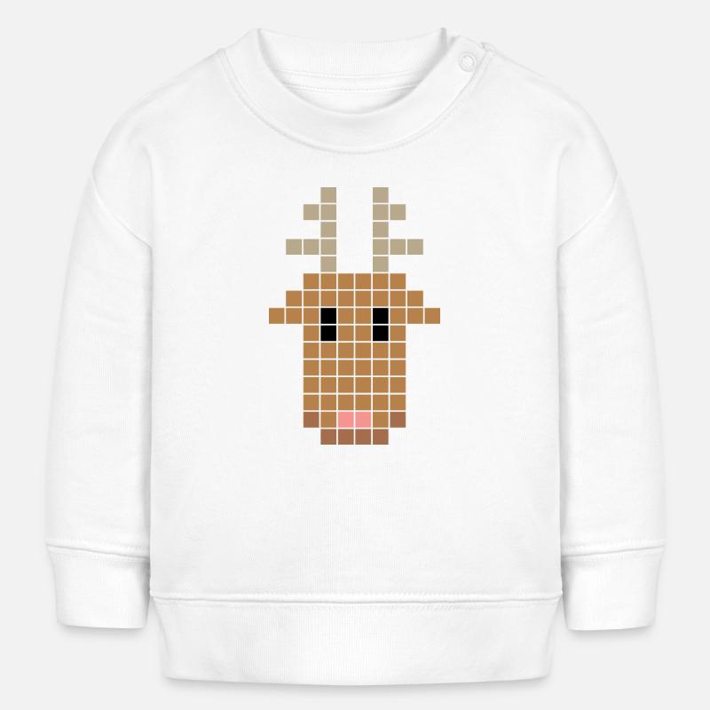 pixel renne - Sweat bébé bio Stanley/Stella - blanc