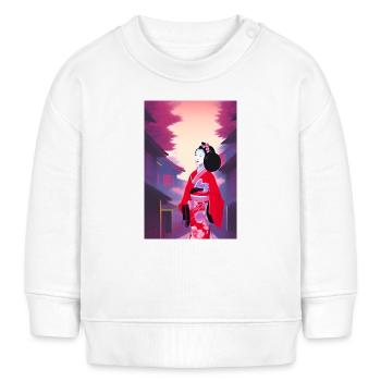 Geisha 5 - Sweat bébé bio Stanley/Stella - blanc - Devant