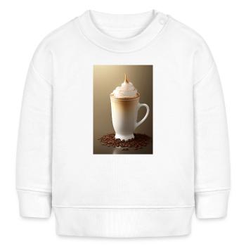 Café, grains de café - Sweat bébé bio Stanley/Stella - blanc - Devant