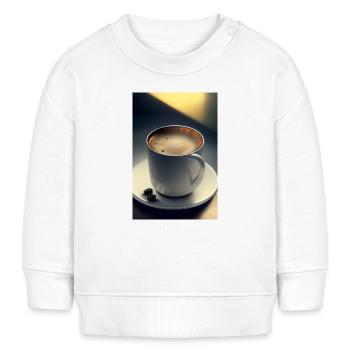 Café, grains de café - Sweat bébé bio Stanley/Stella - blanc - Devant
