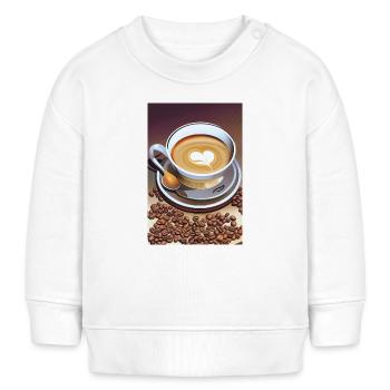 Café, grains de café - Sweat bébé bio Stanley/Stella - blanc - Devant