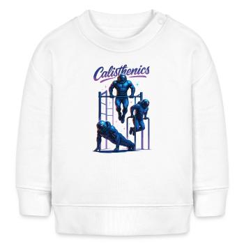 Calisthenics Astronauten Dips Liegestütze Geschenk - Baby Organic Sweatshirt Baby Changer von Stanley/Stella - Weiß - Vorne