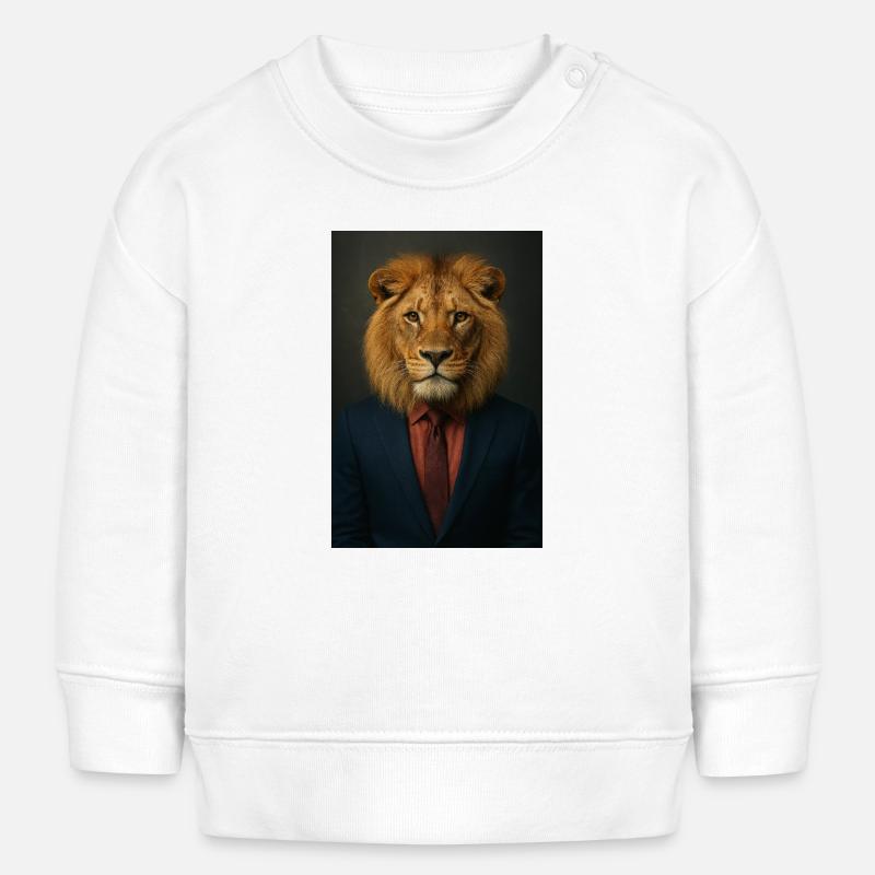Lion en costume - Sweat bébé bio Stanley/Stella - blanc