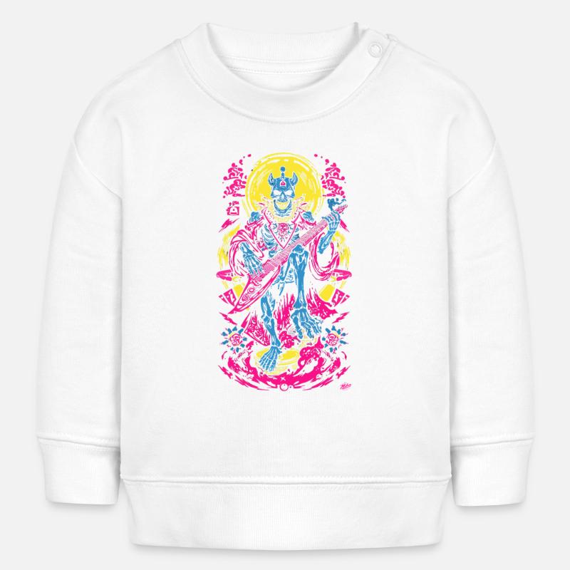 Neon Skeleton Guitariste - Sweat bébé bio Stanley/Stella - blanc