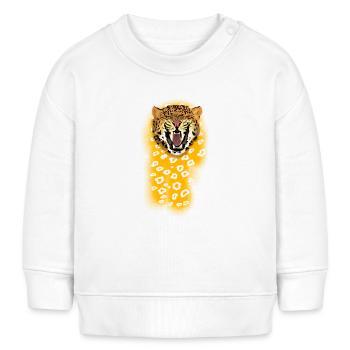 Brüllender Leopard - Baby Organic Sweatshirt Baby Changer von Stanley/Stella - Weiß - Vorne