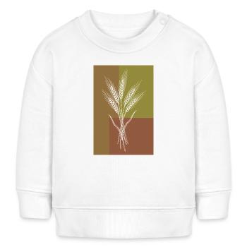 Weizen Ähren Line Art – Naturmotiv - Baby Organic Sweatshirt Baby Changer von Stanley/Stella - Weiß - Vorne