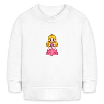 Petite Princesse en Rose - Sweat bébé bio Stanley/Stella - blanc - Devant
