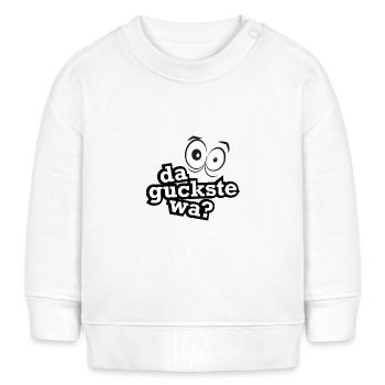 „Da guckste wa!?“ – Comic-Augen Design - Baby Organic Sweatshirt Baby Changer von Stanley/Stella - Weiß - Vorne