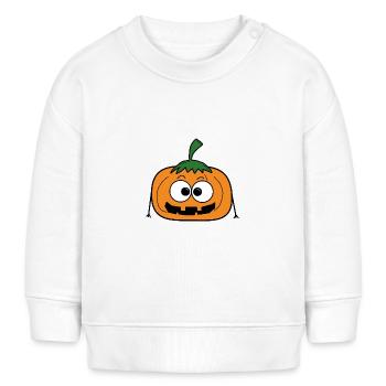 Kürbis Halloween - Baby Organic Sweatshirt Baby Changer von Stanley/Stella - Weiß - Vorne
