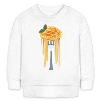 Spaghetti with fork - Baby Sweatshirt by Stanley/Stella - white - Front