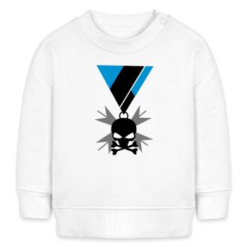 Médaille Skull Skull and Bones - Sweat bébé bio Stanley/Stella - blanc - Devant