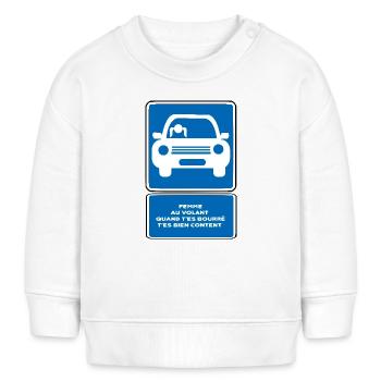 Frau am Steuer - Baby Organic Sweatshirt Baby Changer von Stanley/Stella - Weiß - Vorne
